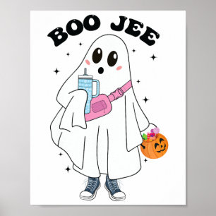 Affiche Cute Boo Ghost Funny Costume d'Halloween Boo Jee G