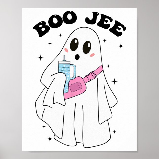 Affiche Cute Boo Ghost Funny Costume d'Halloween Boo Jee G (Devant)
