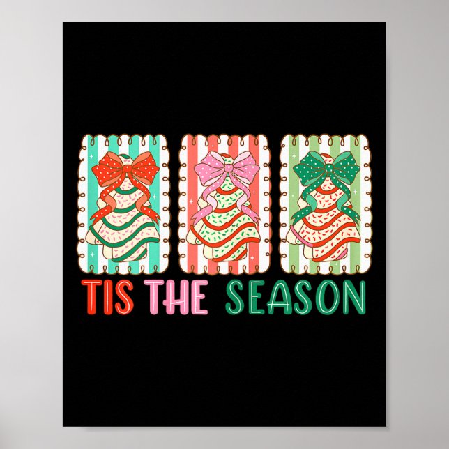 Affiche Cute Bow Christmas Holiday Trees Cake Women Girl K (Devant)