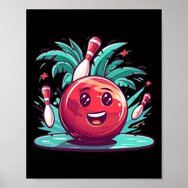 Affiche Cute Bowling Art I Kids Bowling (Devant)