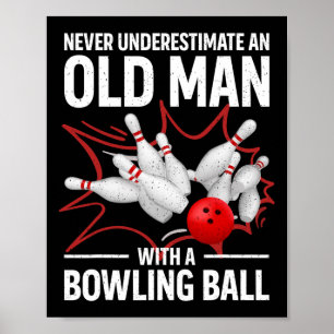 Affiche Cute Bowling Femmes Hommes Grandpa Bowler Team Bow