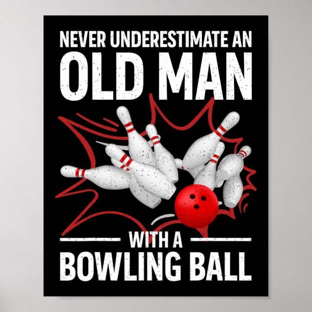 Affiche Cute Bowling Femmes Hommes Grandpa Bowler Team Bow (Devant)