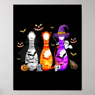 Affiche Cute Bowling Pin Halloween Costume Éffrayant