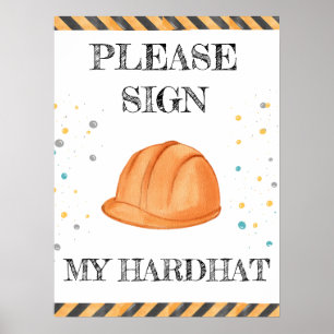 Affiche Cute Boy Anniversaire Construction Véhicules Parti