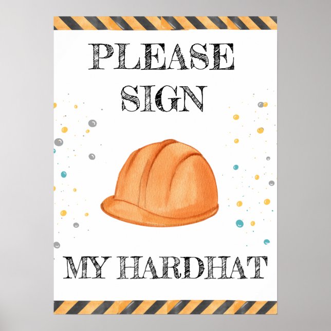 Affiche Cute Boy Anniversaire Construction Véhicules Parti (Devant)