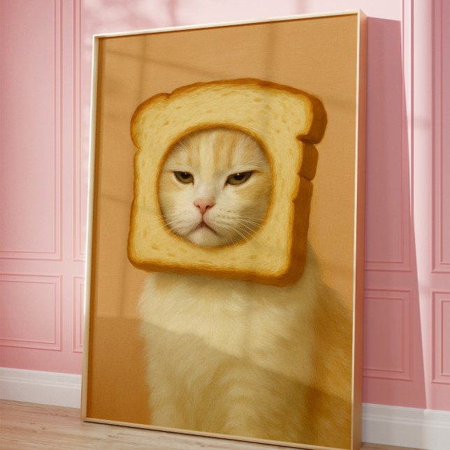 Affiche Cute Bread Cat Funny Aesthetic Wall Art Print (Créateur téléchargé)