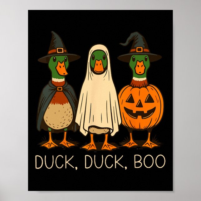 Affiche Cute Canard Canard Boo Amusant Oie Éffrayante Hall (Devant)