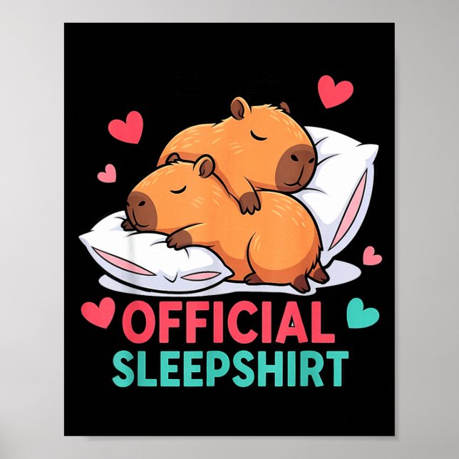 Affiche Cute Capybara Official Chemise de Nuit Confortable (Devant)