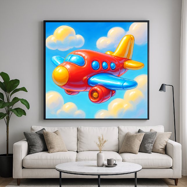 Affiche Cute Cartoon Airplane (Créateur téléchargé)