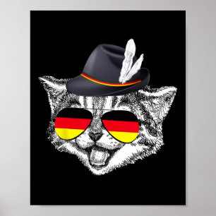 Affiche Cute Cat Allemagne Flag Pride Allemagne Festival