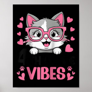 Affiche Cute Cat Vibes de 4e année tenues pour les filles-