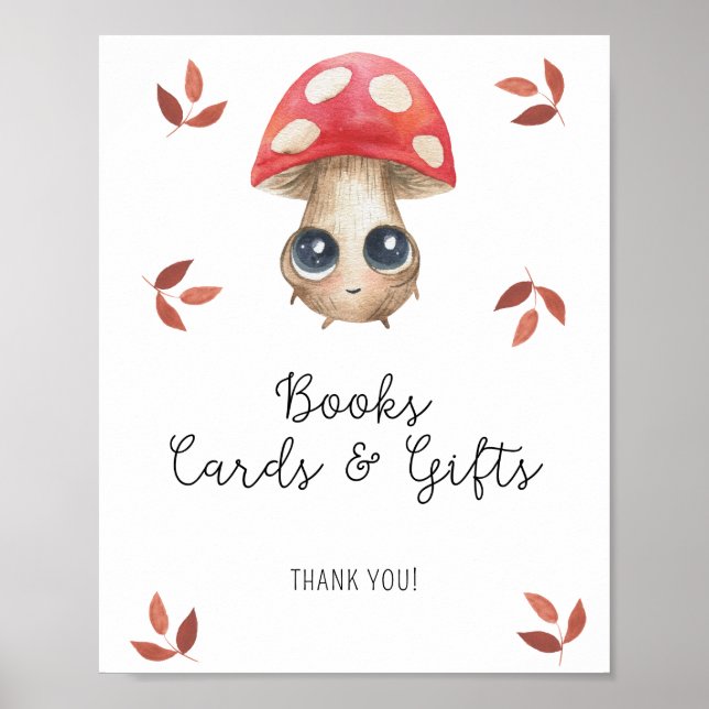 Affiche Cute champignon - Cartes de livres et cadeaux (Devant)