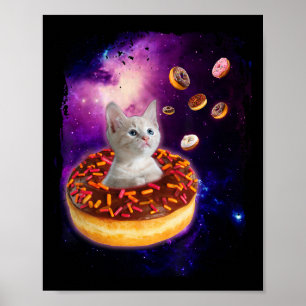 Affiche Cute Chat À L'Intérieur De Donut Dans L'Espace Gar