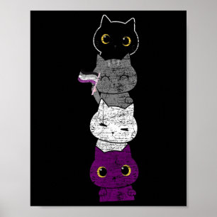 Affiche Cute Chat Animal Ace Pride Mois Lgbtqia Aualité Au