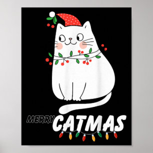 Affiche Cute Chat Merry Catmas Noël Amoureux de les chats