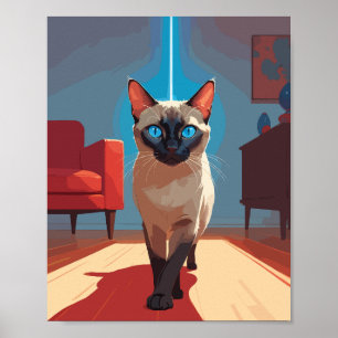 Affiche Cute chat siamese