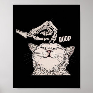 Affiche Cute Chat Squelette Halloween Femme Animaux de com