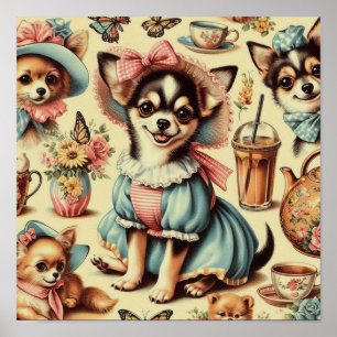 Affiche Cute Chihuahua Peinture Chiot