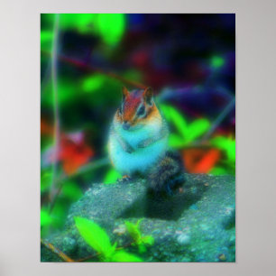 Affiche Cute Chipmunk Nature Imaginaire Art
