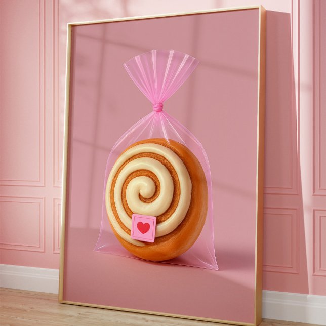 Affiche Cute Cinnamon Roll Art Print, Cuisine Pâtisserie (Cinnamon)