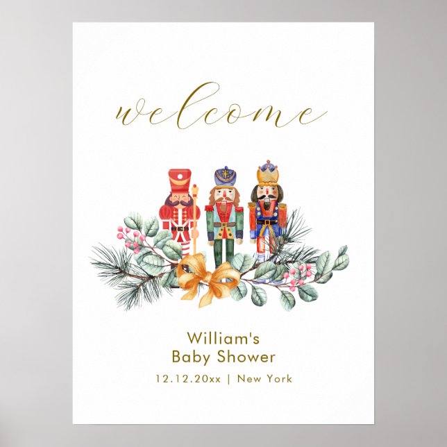 Affiche Cute Cold Outside Nutcracker Baby Shower Welcome (Devant)