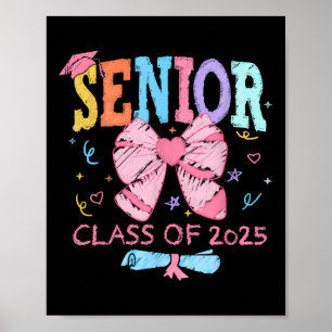 Affiche Cute Coquette Bow Senior 2025 Cl De 2025 Graduatio