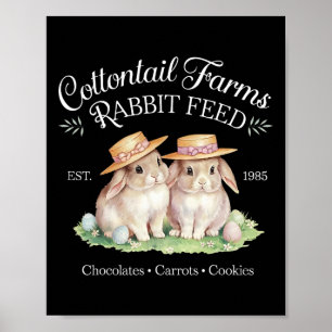 Affiche Cute Coquette Pâques Cottontail Farms Bunny Femmes
