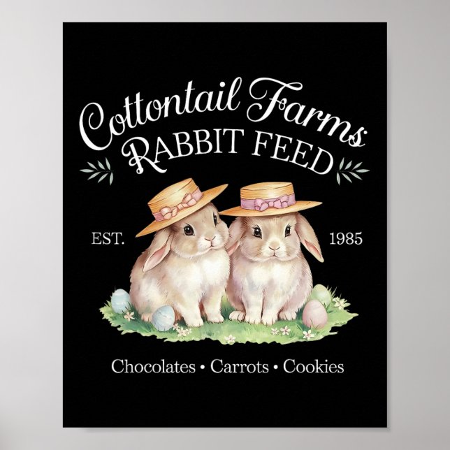 Affiche Cute Coquette Pâques Cottontail Farms Bunny Femmes (Devant)