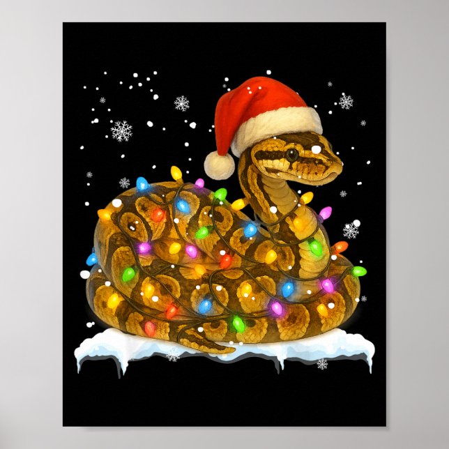 Affiche Cute Corn Snake Christmas Light Funny Corn Snake L (Devant)