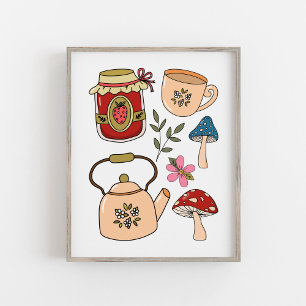 Affiche Cute & Cosy Rustic Cottagecore Collage