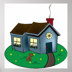 Affiche Cute Cottage Home