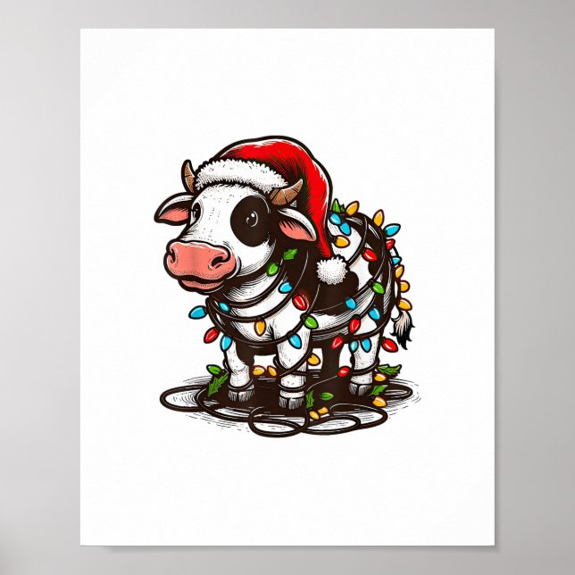 Affiche Cute Cow Xmas Enfants Ado Garçon (Devant)