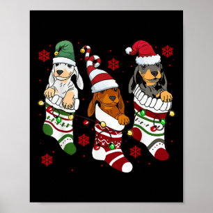 Affiche Cute Dachshund Amoureux des chiens de Noël Maman P