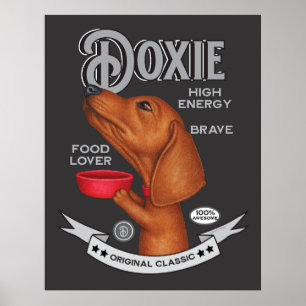Affiche Cute Dachshund supplie pour de la nourriture