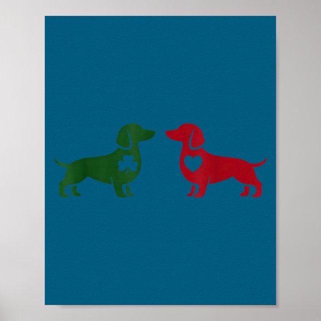 Affiche Cute Dachshund Valentines Patrick's Day Lover Dog  (Devant)