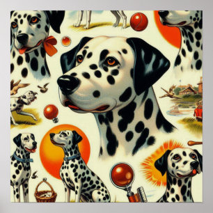 Affiche Cute Dalmatien sans joint