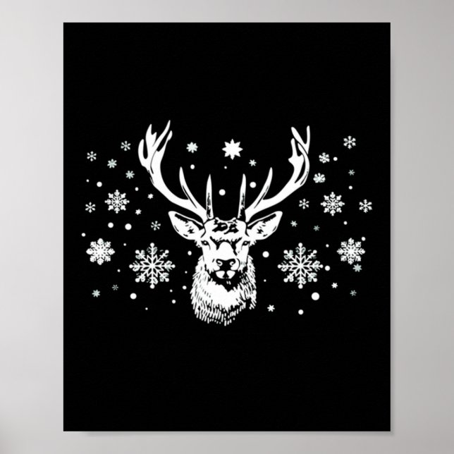 Affiche Cute Deer Merry Xmas Merry Christmas Happy New Yea (Devant)