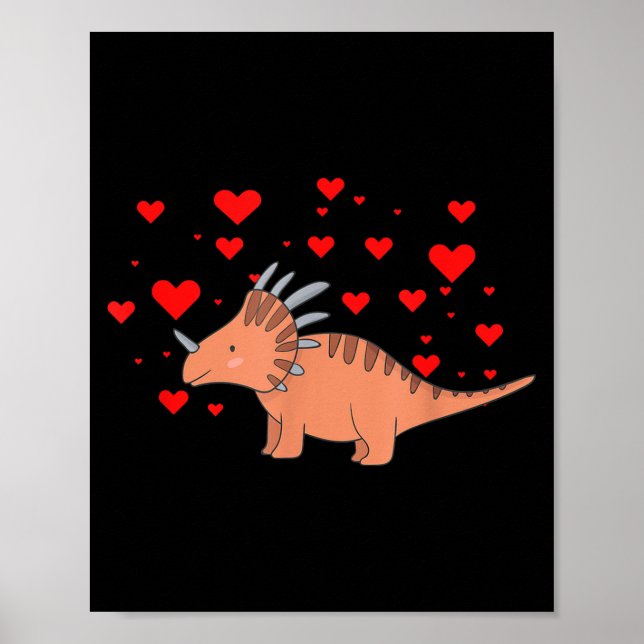 Affiche Cute Dinosaur Shirt For Valentines Day _ Tricerato (Devant)