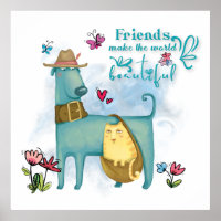 Cute Dog Cat Friends Make The World Beautiful
