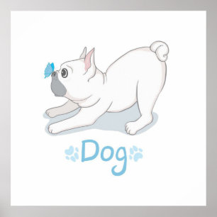 Affiche Cute Dog Gift   Funny Dog With Butterfly
