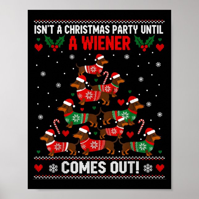 Affiche Cute Doxie Christmas Saying Funny Wiener Dog Humor (Devant)