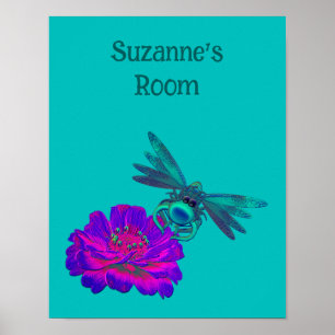 Affiche Cute Dragonfly Kids Salle personnalisée