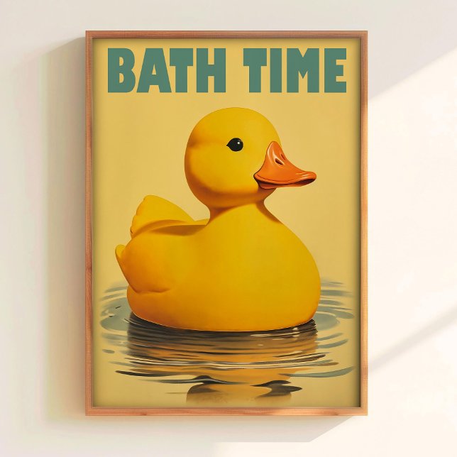 Affiche Cute Duck Bath Time Print Yellow Rubber Duck Print (Créateur téléchargé)