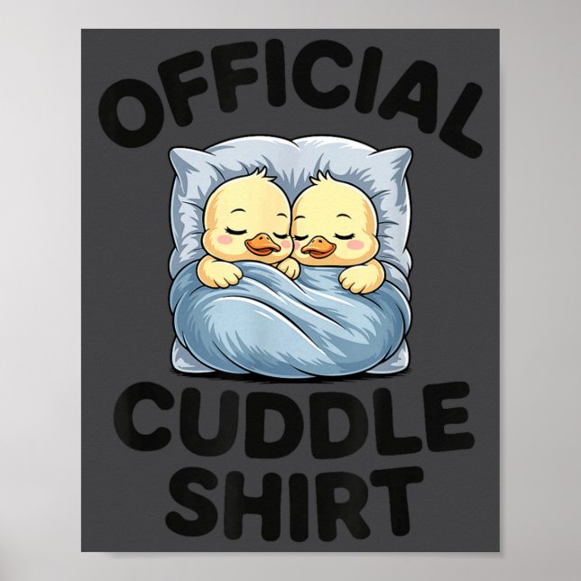 Affiche Cute Duck Couple Snuggle Cuddle  (Devant)