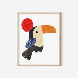Affiche Cute et moderne dessin à la main Toucan Nursery Ar