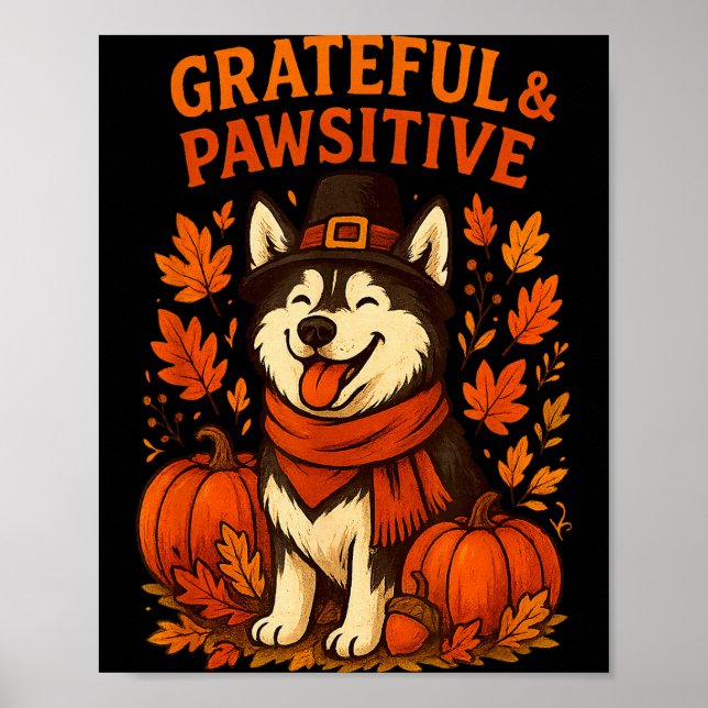 Affiche Cute Fall Pumpkin Autumn Dog Lover Tee  (Devant)