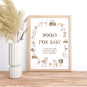 Affiche Cute Farm Animals Genre Neutral Livres pour bébé