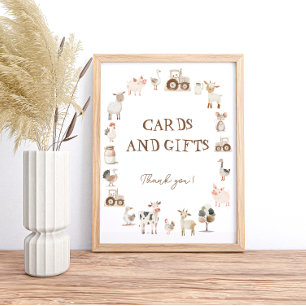 Affiche Cute Farm Animaux Barnyard Cartes et Cadeaux