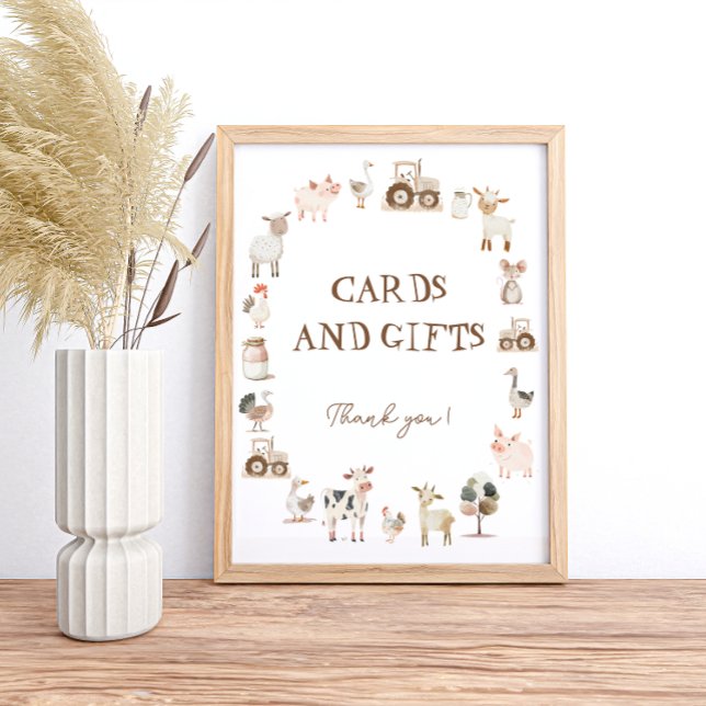 Affiche Cute Farm Animaux Barnyard Cartes et Cadeaux (Créateur téléchargé)