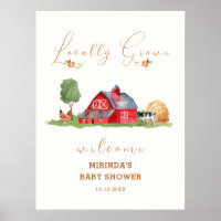 Cute Farmers Market Barnyard Baby shower Bienvenue